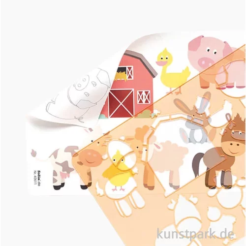 Artikelbild 2 des Artikels “Kreativ Schablonen - Zoo, 6er Set mit Ausmalvorlagen “