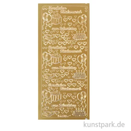 Artikelbild 2 des Artikels “Kreativ Sticker - Herzlichen Glückwunsch 2, Gold, 10 x 23 cm “