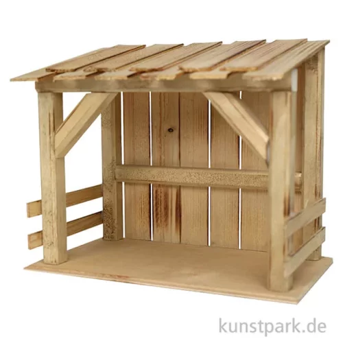 Artikelbild 2 des Artikels “Krippenstall für 9-11 cm Figuren, Holz, 22 x 13 x 19 cm “