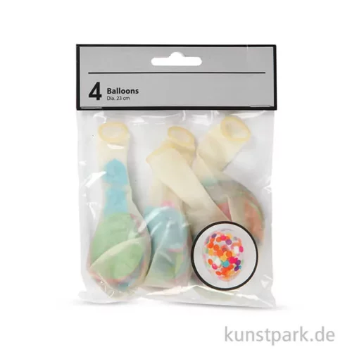 Artikelbild 2 des Artikels “Luftballons mit Konfetti rund, Größe 23 cm, 4 Stück “