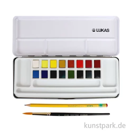 Artikelbild 2 des Artikels “Lukas Aquarell Studio-Set 16 halbe Näpfchen und Zubehör “
