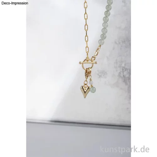 Artikelbild 2 des Artikels “Metall Charms Herzen, Gold, 11x16+10x18 mm, Ring 5 mm, 2 Stück “