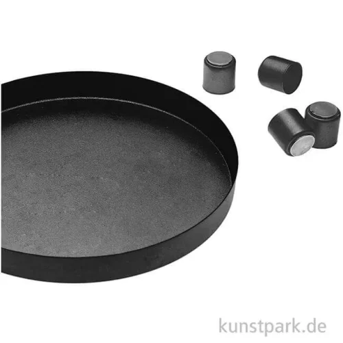 Artikelbild 2 des Artikels “Metalltablett mit 4 magnetischen Kerzenhaltern, Schwarz Matt “