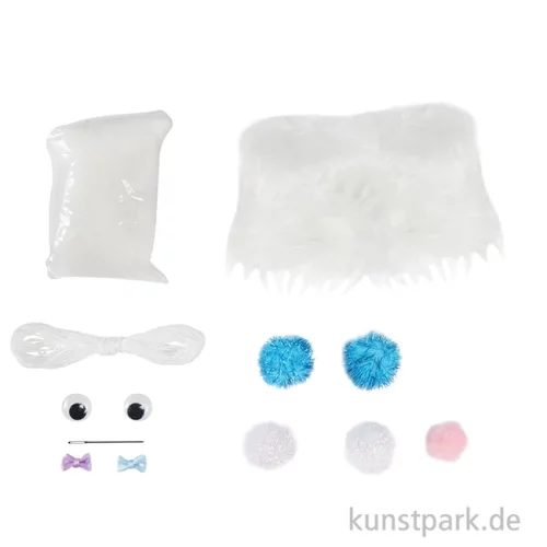 Artikelbild 2 des Artikels “Mini Bastelset - Monster Nähen, Weiß mit Pompons “