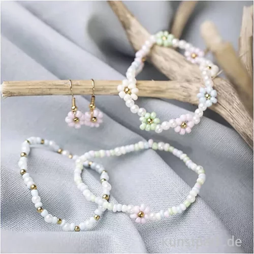 Artikelbild 2 des Artikels “Mini Bastelset Schmuck - Elastisches Armband + Ohrringe, Pastell “