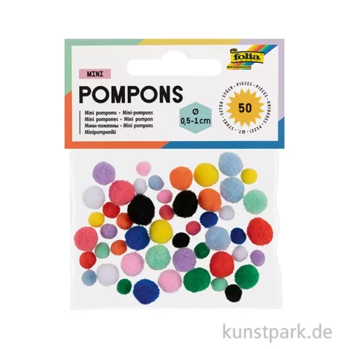 Artikelbild 2 des Artikels “Mini-Pompons, 50 Stück - farbig sortiert “