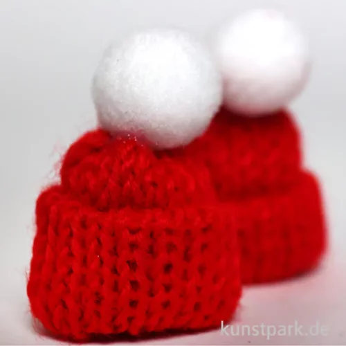 Artikelbild 2 des Artikels “Mini Strick-Mützen, Rot, 4,5 cm, 2 Stück “
