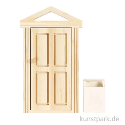 Artikelbild 2 des Artikels “Mini Tür mit Gesims und Briefkasten, 10,5 x 18 cm “