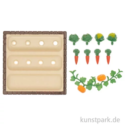 Artikelbild 2 des Artikels “Miniatur Gemüsebeet, 10-teilig, 9 x 1,5 x 9 cm “