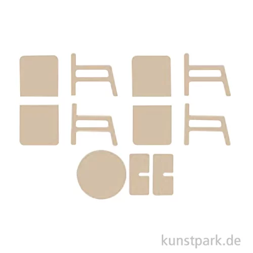 Artikelbild 2 des Artikels “Miniatur Holzbausatz - Wohnzimmer Set, Tisch + 2 Sessel, 9 x 8 cm “