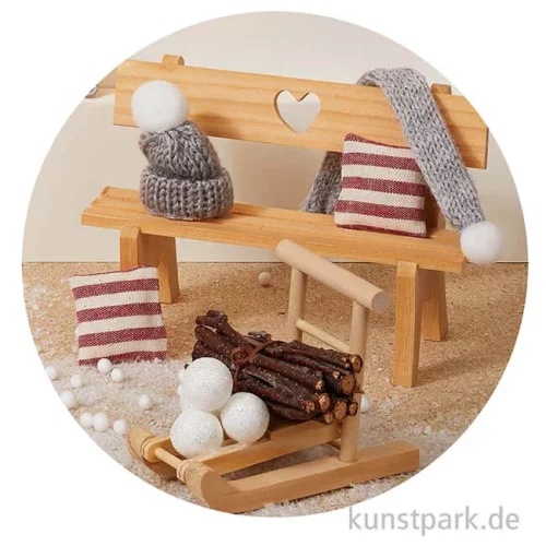 Artikelbild 2 des Artikels “Miniatur Schal, Hellgrau, ca. 15 cm, 2 Stück “