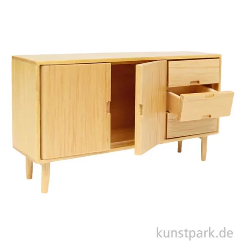Artikelbild 2 des Artikels “Miniatur Sideboard, Esche Modern, 13 x 3,8 x 7 cm “