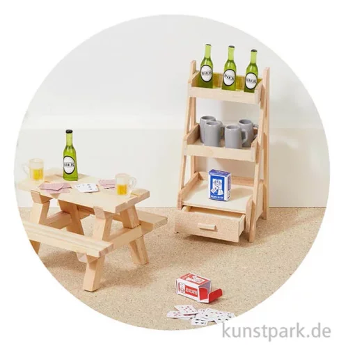 Artikelbild 2 des Artikels “Miniatur Treppenregal, Holz, Natur, 5,1 x 5,1 x 10,9 cm “