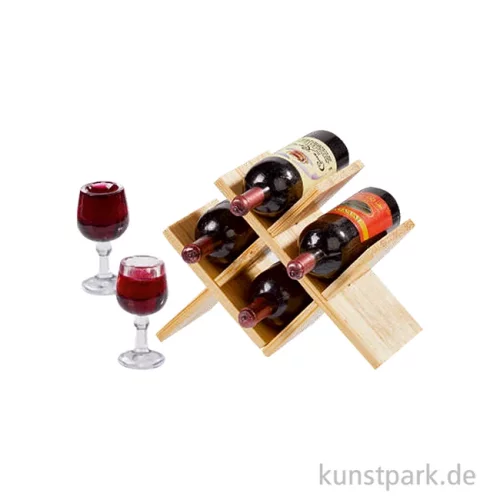 Artikelbild 2 des Artikels “Miniatur Weinregal, Holz, Natur, 4,8 x 2,5 x 4,8 cm “