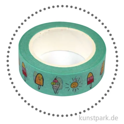 Artikelbild 2 des Artikels “Motiv-Klebeband Washi-Tape - Sunny Icecream, 15 mm, 10 m Rolle “