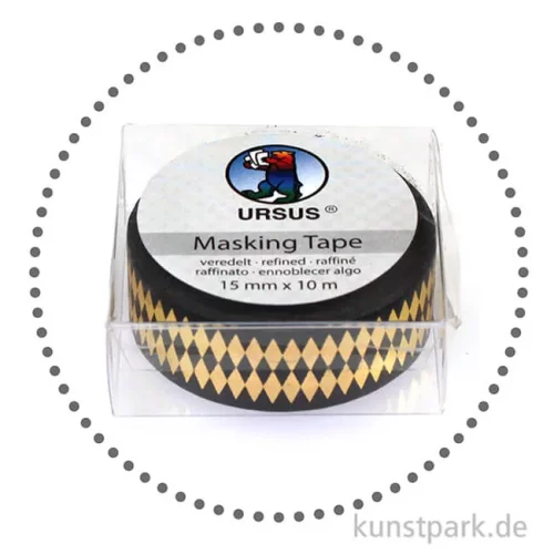 Artikelbild 2 des Artikels “Motiv-Klebeband Washitape - Rauten gold, 15 mm, 10 m Rolle “