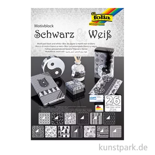 Artikelbild 2 des Artikels “Motivblock Schwarz Weiß, 24 x 34 cm, 26 Blatt “