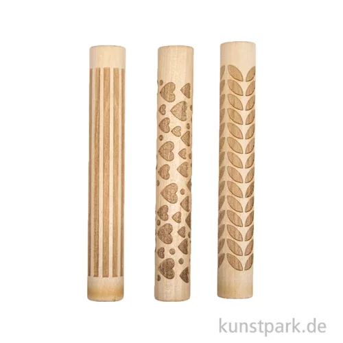 Artikelbild 2 des Artikels “Motivwalze - Roller mit Muster, Holz, Love, 11 x 1,5 cm, 3 Stück “