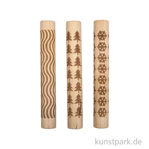Artikelbild 2 des Artikels “Motivwalze - Roller mit Muster, Holz, Tree, 11 x 1,5 cm, 3 Stück “