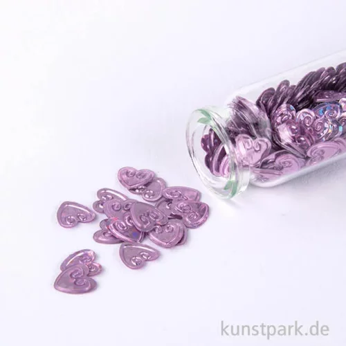 Artikelbild 2 des Artikels “Pailletten - Herzen und Blumen in Fläschchen, 5 Stück sortiert “