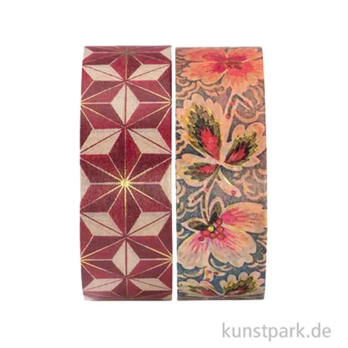 Artikelbild 2 des Artikels “PAPERBLANKS Washi Tape Set - 2 x 10m - Hishi & Bukett auf Elfenbein “