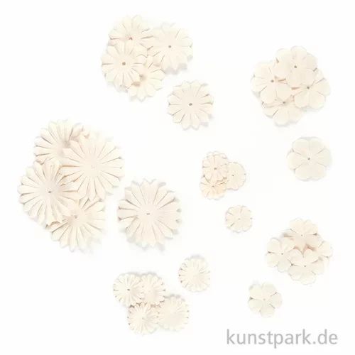 Artikelbild 2 des Artikels “Papierblumen, 20-55mm, 30 Stück, weiß sortiert “