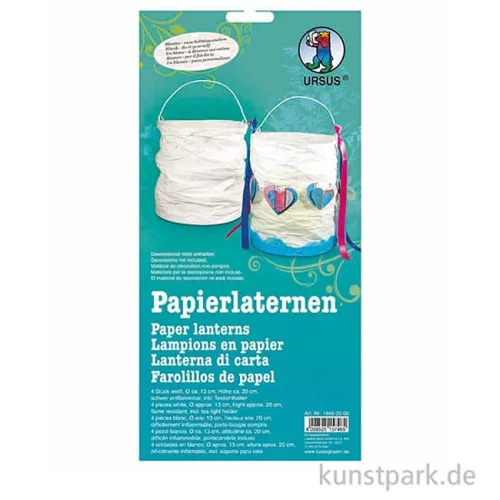 Artikelbild 2 des Artikels “Papierlaternen Blanko, Weiß, 4 Stück “