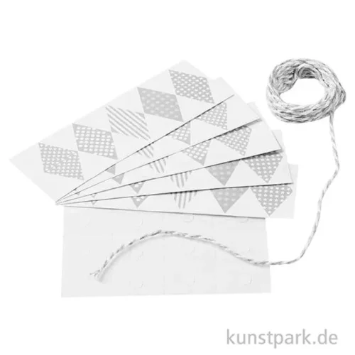 Artikelbild 2 des Artikels “Party-Girlande zum Basteln, Grau, 20 Fähnchen, ca. 2 m “