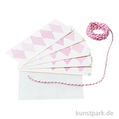 Artikelbild 2 des Artikels “Party-Girlande zum Basteln, Rosa, 20 Fähnchen, ca. 2 m “