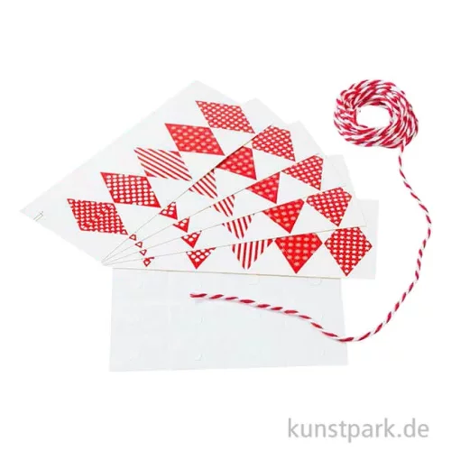 Artikelbild 2 des Artikels “Party-Girlande zum Basteln, Rot, 20 Fähnchen, ca. 2 m “