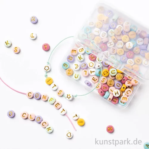 Artikelbild 2 des Artikels “Perlen Mix - BUCHSTABEN Pastell, 205 Teile “
