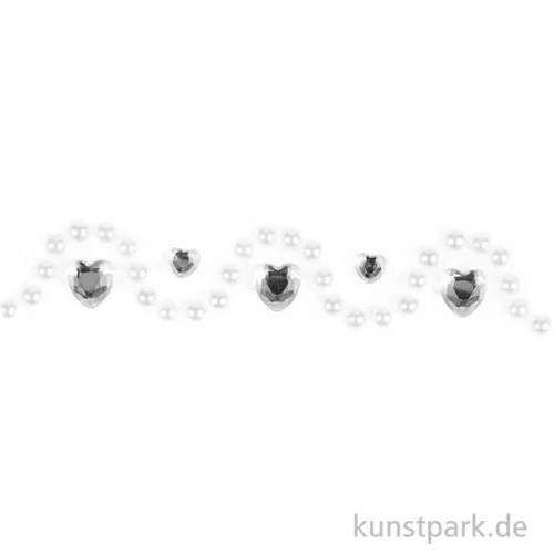 Artikelbild 2 des Artikels “Perlen Tape, Strassperlen Selbstklebend, Silber Offwhite, 1,9 x 50 cm “