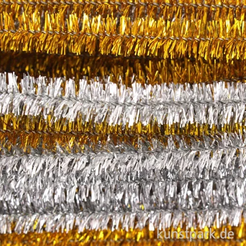 Artikelbild 2 des Artikels “Pfeifenputzer Chenilledraht - Gold-Silber, 50 cm, 50 Stück “