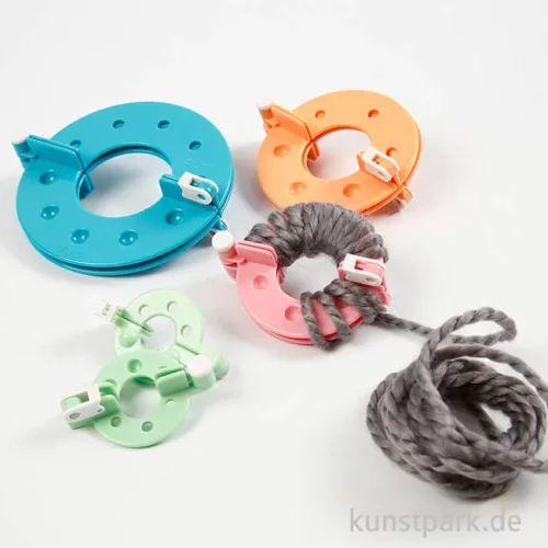 Artikelbild 2 des Artikels “Pompon-Schablone aus Kunststoff, Durchmesser 3,5-8,5 cm, 4 Stück “
