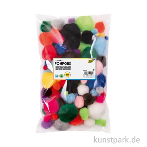 Artikelbild 2 des Artikels “Pompons, 100 Stück - farbig sortiert “