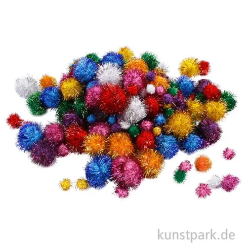 Artikelbild 2 des Artikels “Pompons-Mix Glitzer, Größe 15-40 mm, 400 Stück sortiert “