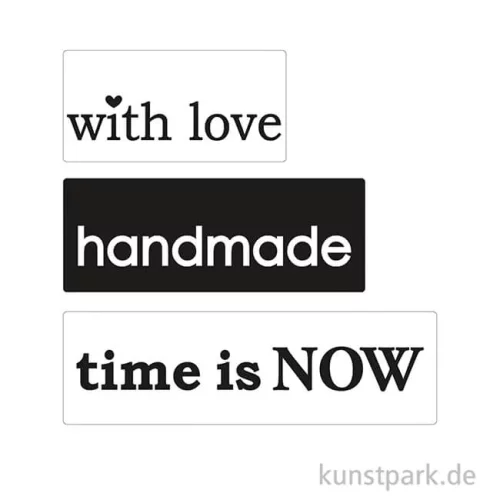 Artikelbild 2 des Artikels “Gießform Label - Love + Handmade + Time - 30-50x15 mm, 3 Stück “