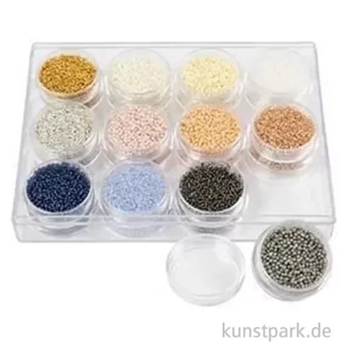 Artikelbild 2 des Artikels “Rocailles Perlen Set - sanfte Farben, 1,7 mm, 12 x 15g “