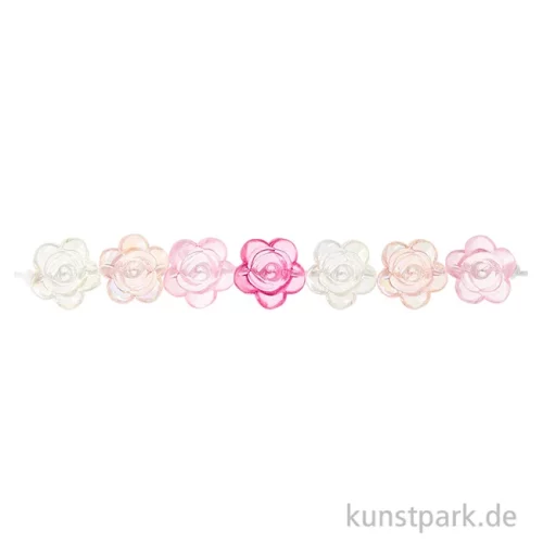 Artikelbild 2 des Artikels “Rosen Perlen, Irisierend Pink Transparent, 12 x 7 mm, 30 Stück “