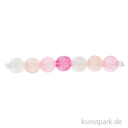 Artikelbild 2 des Artikels “Rosen Perlen Rund, Irisierend Pink Transparent, 9 x 8 mm, 30 Stück “