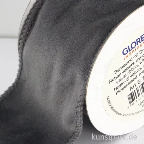 Artikelbild 2 des Artikels “Samtband mit Drahtverstärkung - Dunkelgrau “