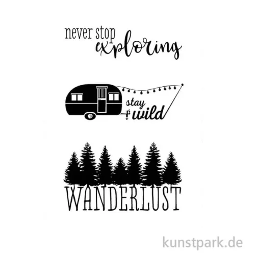 Artikelbild 2 des Artikels “Schablone - Wanderlust, mit Rakel, DIN A5 “