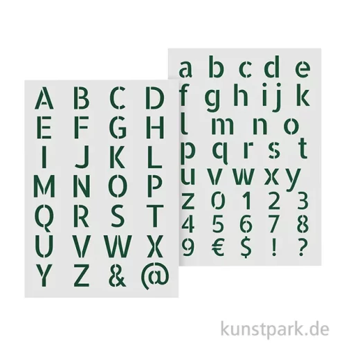 Artikelbild 2 des Artikels “Schablonen - Alphabet Set, Groß + Kleinbuchstaben, Modern, A4 “