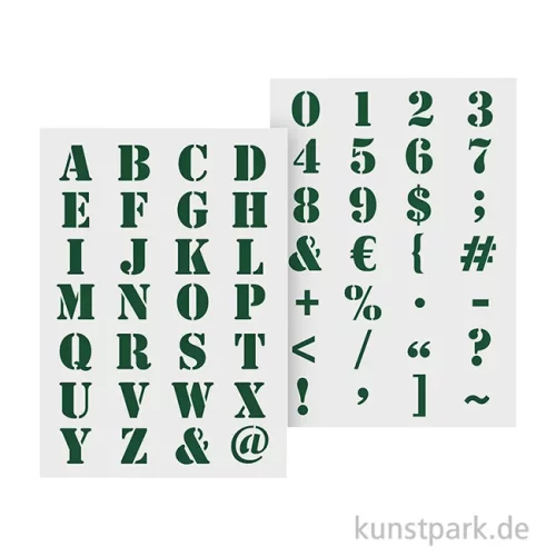 Artikelbild 2 des Artikels “Schablonen - Alphabet Set, Großbuchstaben + Zeichen, Industrial, A4 “