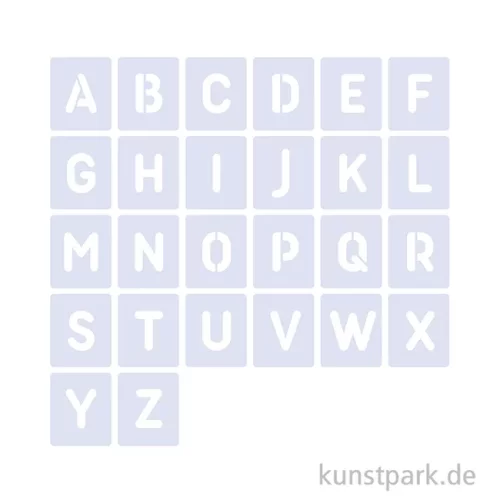 Artikelbild 2 des Artikels “Schablonen - Alphabet Set mit 26 Großbuchstaben, Höhe je 5 cm, Rund “