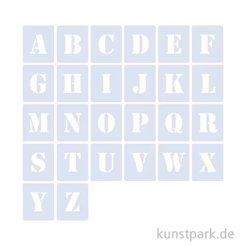 Artikelbild 2 des Artikels “Schablonen - Alphabet Set mit 26 Großbuchstaben, Höhe je 5 cm, Serif “