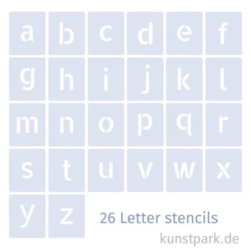 Artikelbild 2 des Artikels “Schablonen - Alphabet Set mit 26 Kleinbuchstaben, Höhe je 5 cm “