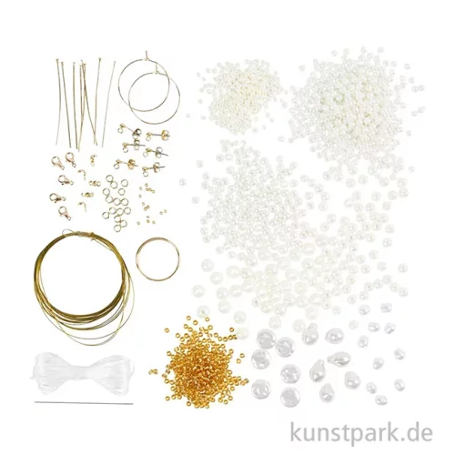 Artikelbild 2 des Artikels “Schmuck Bastelset mit viel Zubehör - Perlenschmuck, Perlmuttweiß “