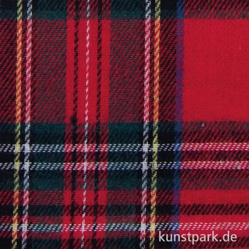 Artikelbild 2 des Artikels “Schottenkaro Tartan Stoff Zuschnitt - 50 x 68 cm Rot“