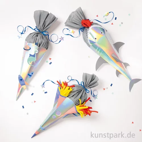 Artikelbild 2 des Artikels “Schultüten Bastelset - SPACE SCHOOL, Hai / Dinos / Rakete “